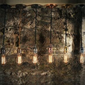 DILI Round Braided Suspension Pendant Light in Polished Copper