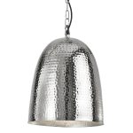 The Lighting Catalogue HAMMERED Shiny Nickel Ceiling Pendant 26cm Bell