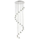 The Lighting Book LUTHER For high stairwells the 20 Light Spiral Pendant is Polished Chrome And Clear Crystal