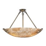 David Hunt Lighting Savoy Large Light Brown Marble Glass Uplighter Ceiling Pendant