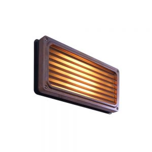 AGHER Recessed Grill Wall Light in Antique Brass