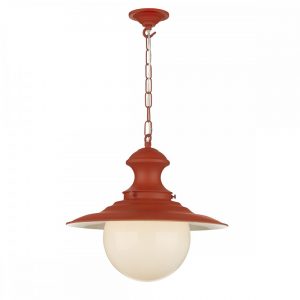 STATION LAMP traditional burnt orange ceiling pendant