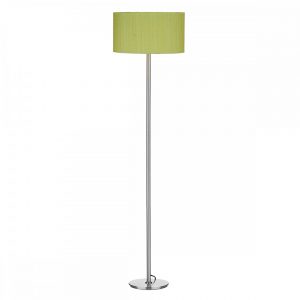 The Lighting Book RIMINI Modern floor lamp satin chrome silk green lampshade