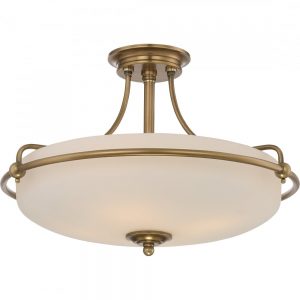 Broadway American Collection GRIFFIN - Weathered Brass Medium Semi-Flush