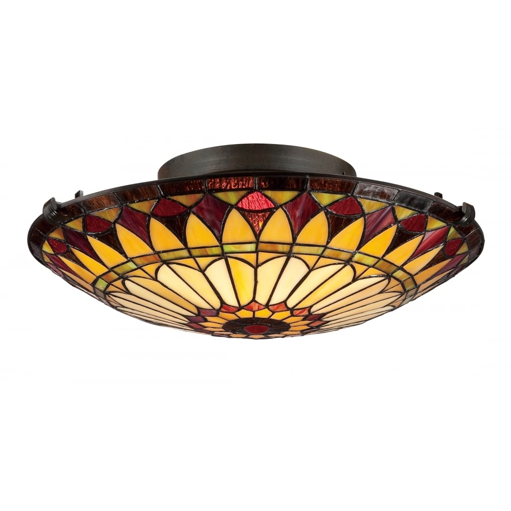 TRADITIONAL - West End Tiffany Glass Flush