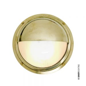 Davey Lighting BRASS - Bulkhead With Eyelid Shield Polished Brass