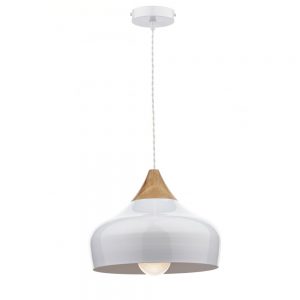 The Lighting Book GAUCHO - White and Wood Ceiling Pendant