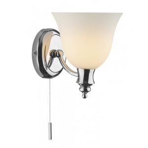 Chrome and Opal Glass Wall Light, Switched - £82.20