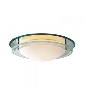 Modern Glass Bathroom Flush Ceiling Light - £111.00