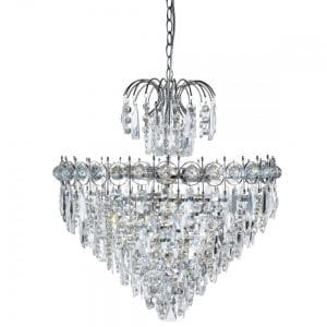 The Lighting Catalogue CATHERINE - 7 Light Semi-Flush Ceiling Light In Chrome And Crystal
