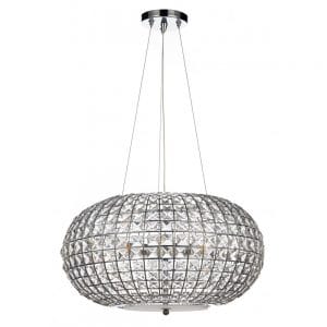 The Lighting Book PLAZA - Crystal And Chrome Modern Chandelier Ceiling Pendant