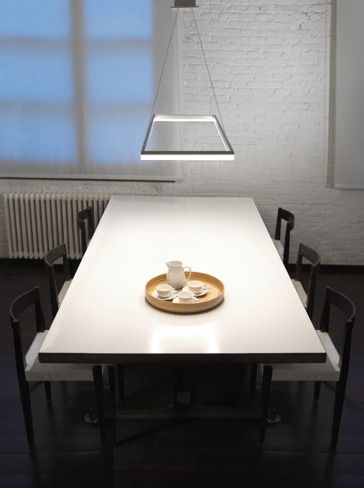 CIRC - Contemporary Ceiling Pendant Rectangle LED White
