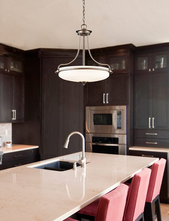 GRIFFIN - Weathered Brass Medium Semi-Flush