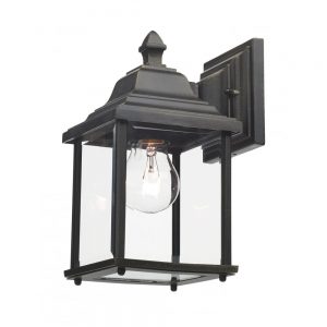 DOYLE - Exterior Double Insulated Black Gold Garden Wall Lantern