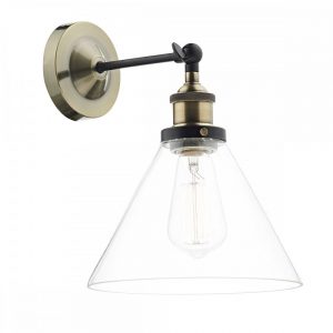 RAY - 1 Light Wall Bracket Antique Brass Clear