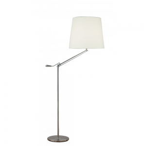 INFUSION - Floor Lamp Satin Chrome Complete Complete With Shade Inf142