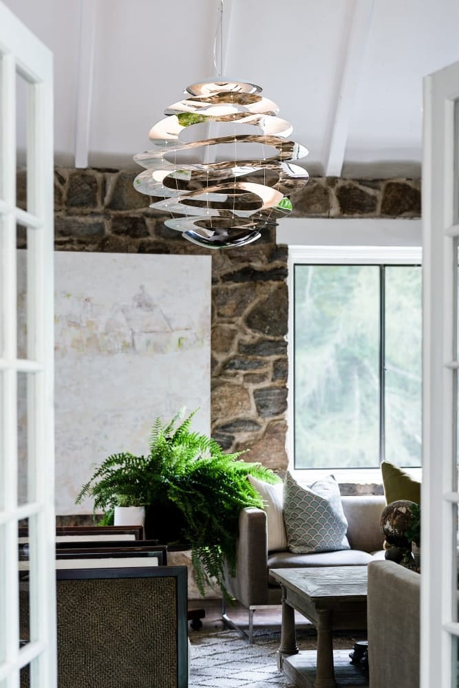 BUCKLE - Extra Large 120cm Ceiling Pendant Polished Steel Lighting Sculpture Lighting and Lights UK