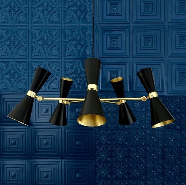 Lightingandlights.co.uk - CAIRO - 5 Arm Contemporary Chandelier In Powder Coated Matte Black