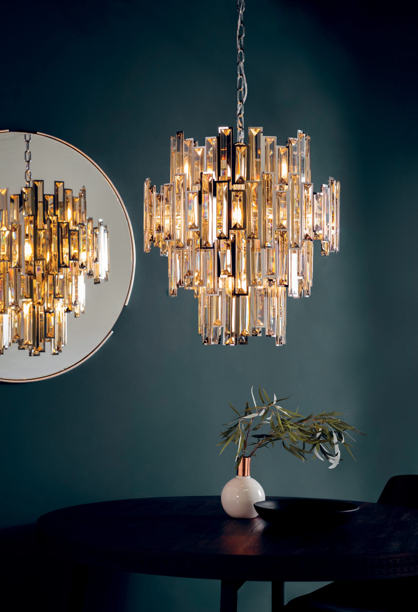 PROJECT: LIGHTING VIVIANA 12 Light Large Chrome and Crystal Ceiling Pendant