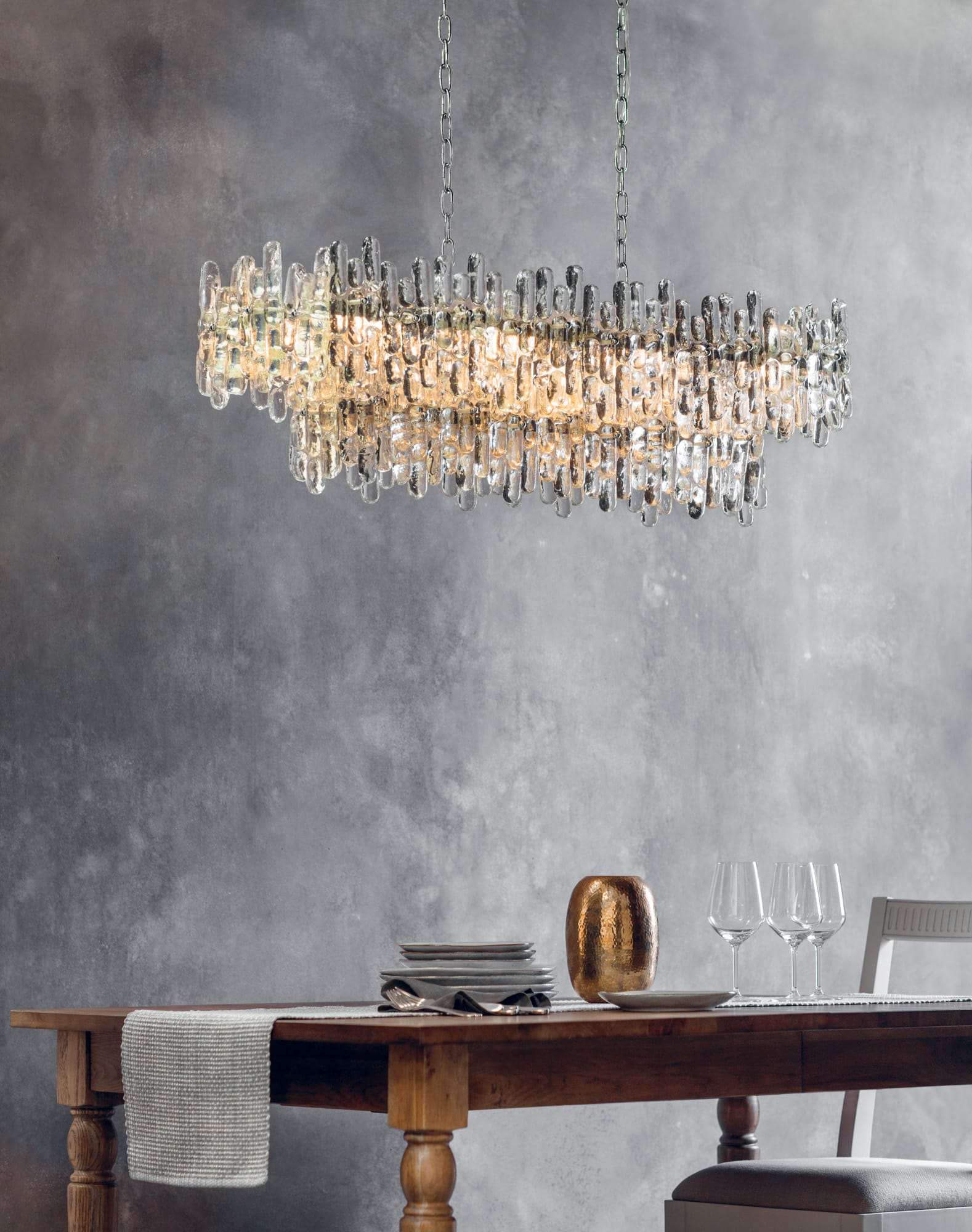 PROJECT: LIGHTING MAYA 12 Light Ceiling Pendant Chrome Finish & Clear Glass