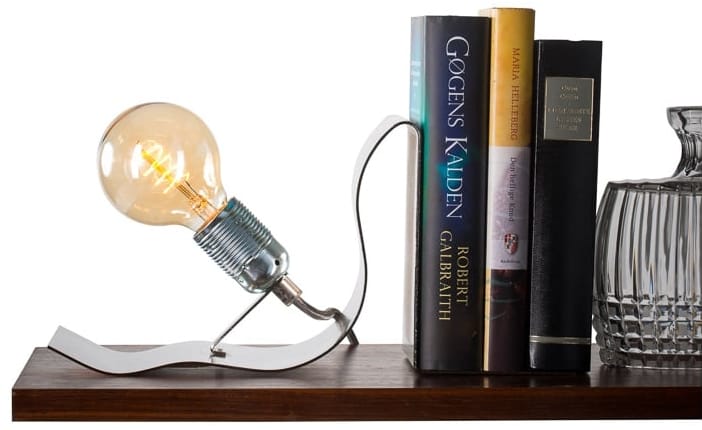 COPENHAGEN GLASS COLLECTION LEAN - On Me Table Lamp In Silver Finish