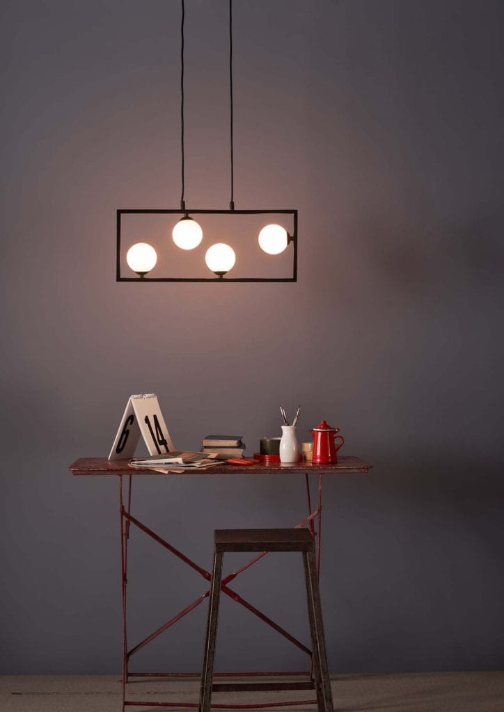 THE LIGHTING BOOK; VOLUME 2
ENSIO 4 Light Ceiling Pendant Matt Black & Opal Glass