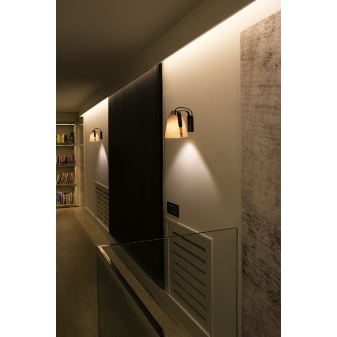 Wooden wall light.