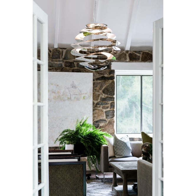 Ceiling pendant sculpture light.