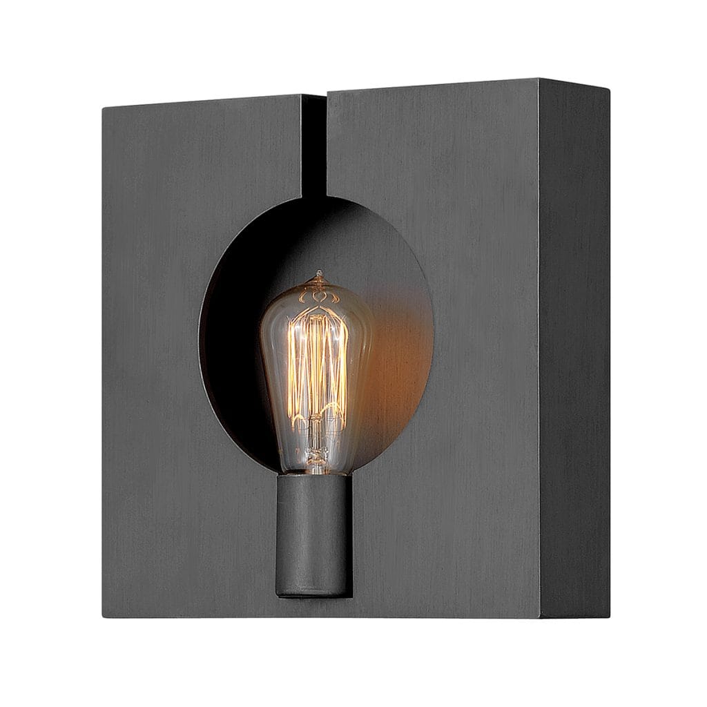 Ludlow Wall Light in granite with Edison filament bulb
