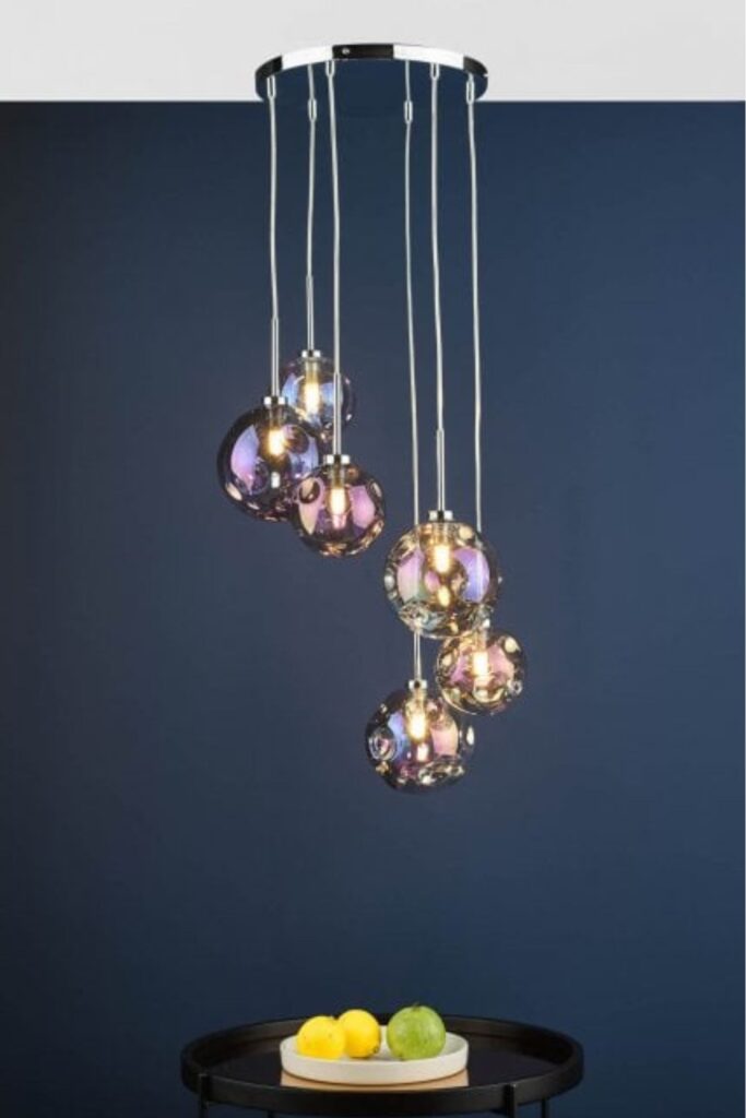 Double insulated glass spheres cluster ceiling light