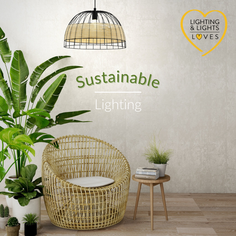 rattan ceiling pendant over wicker chair