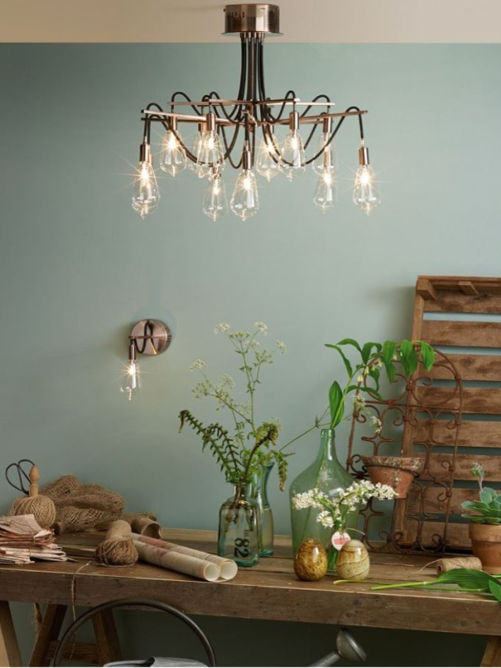 Semi flush double insulated chandelier