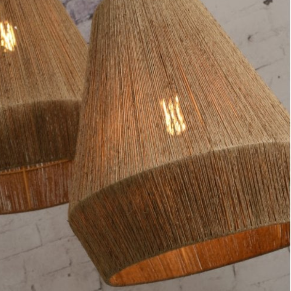 Jute cone shaped eco friendly ceiling light
