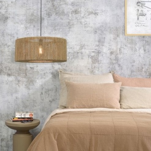 plant-based jute fibre drum ceiling light