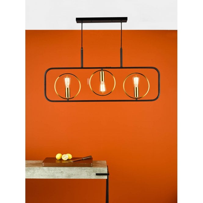 Modern linear ceiling bar pendant double insulated