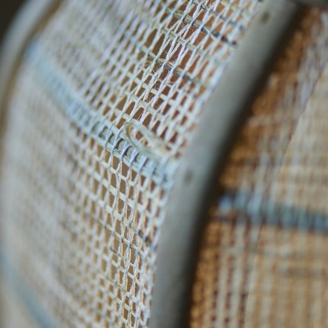 eco linen woven table lamp close up