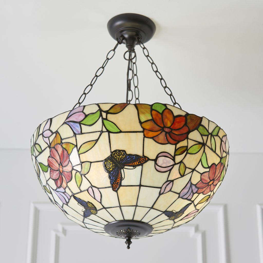 tiffany style butterfly uplighter pendant