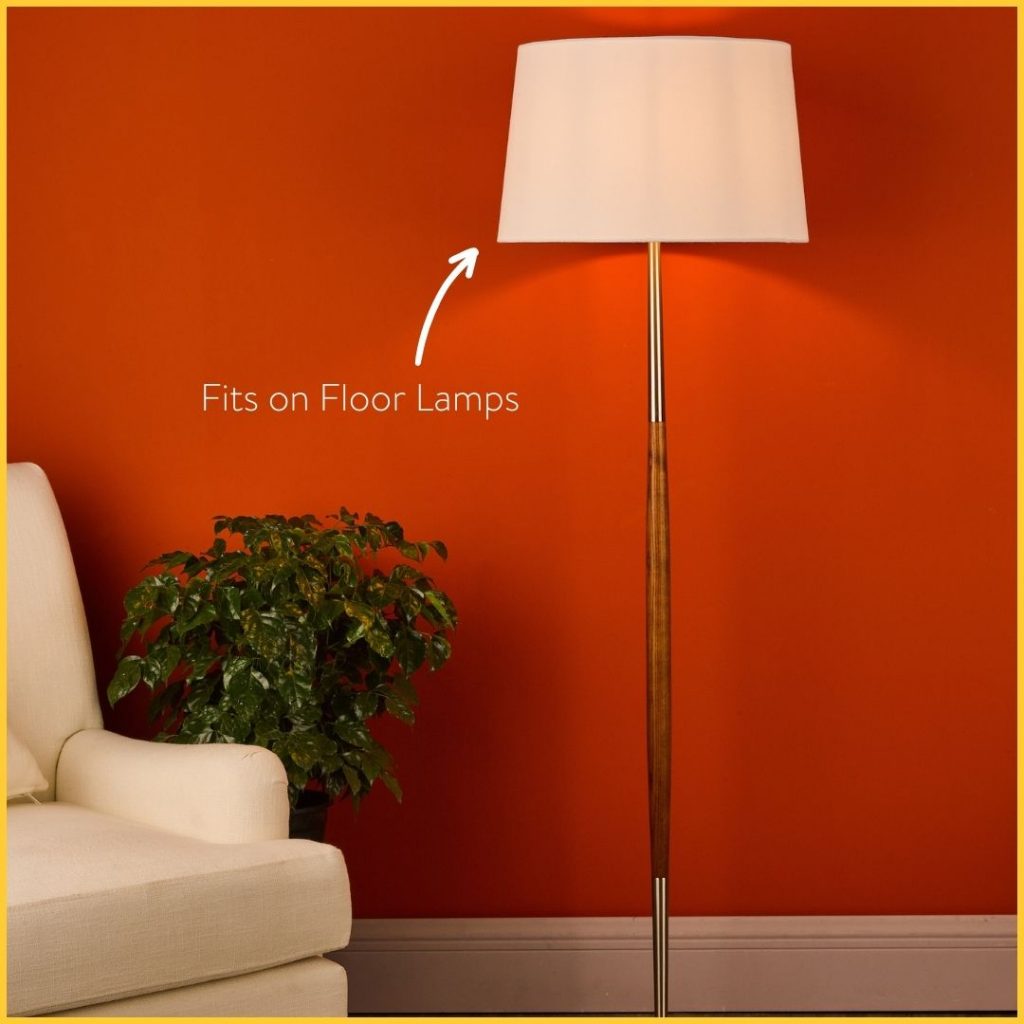 tapered drum shade on floor lamp