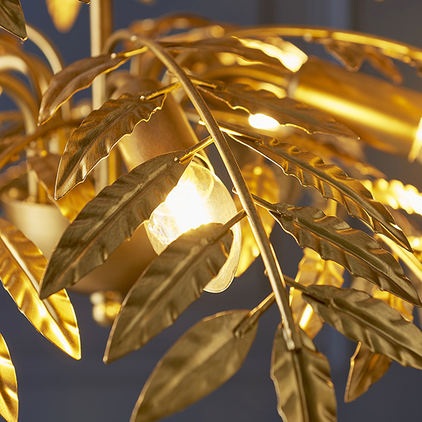 gold leaf ceiling light close up