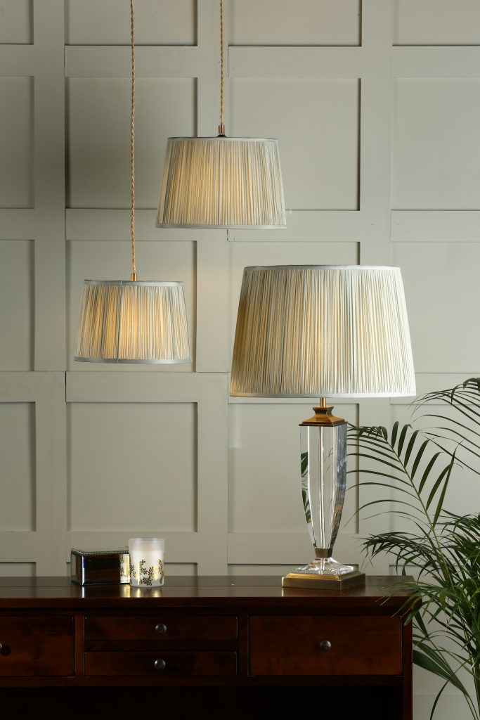 Laura Ashley empire drum shades in grey