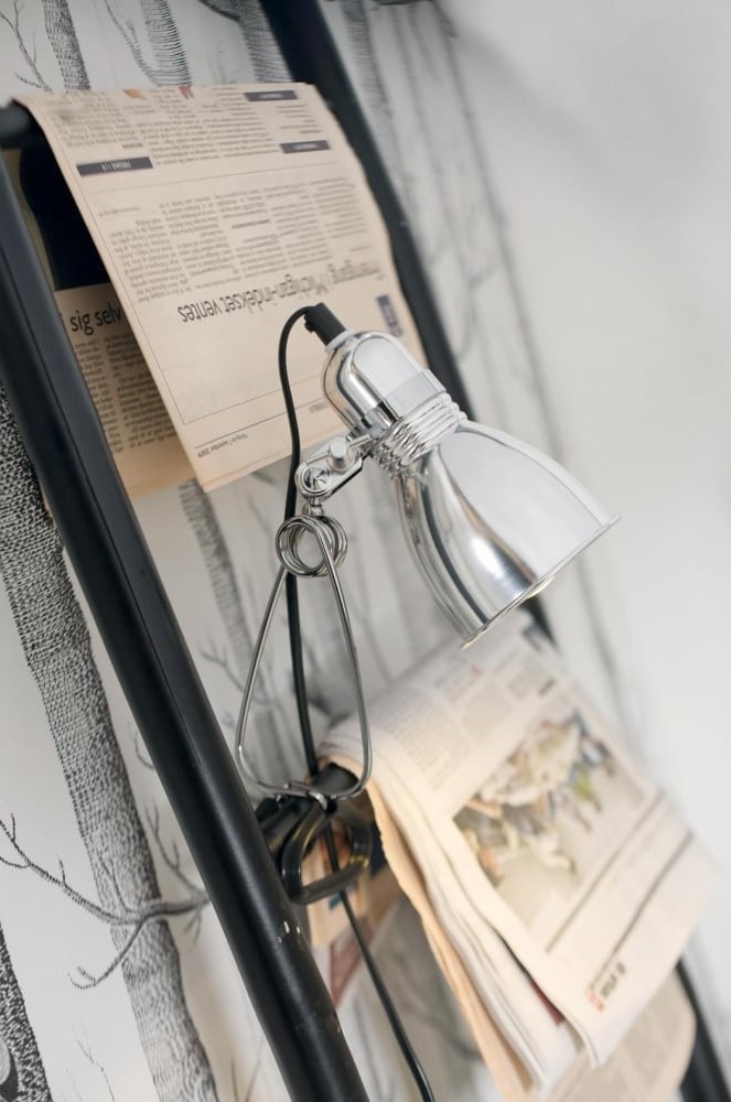 clip on plug in silver spotlight