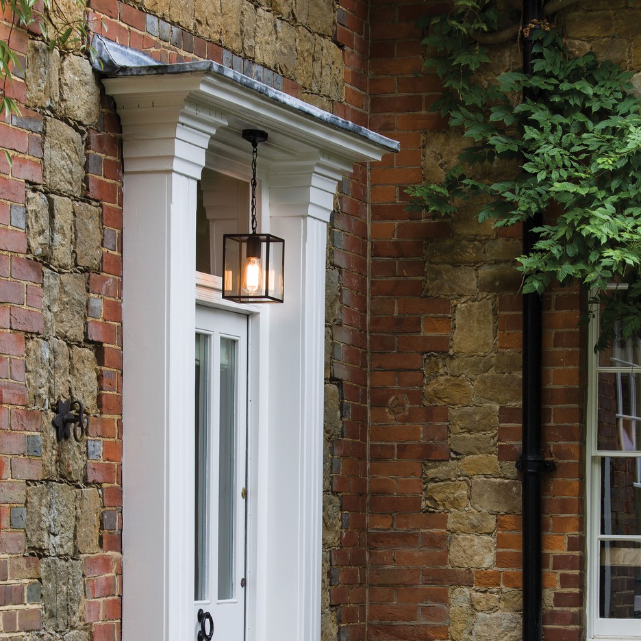 hanging outdoor pendant in porch