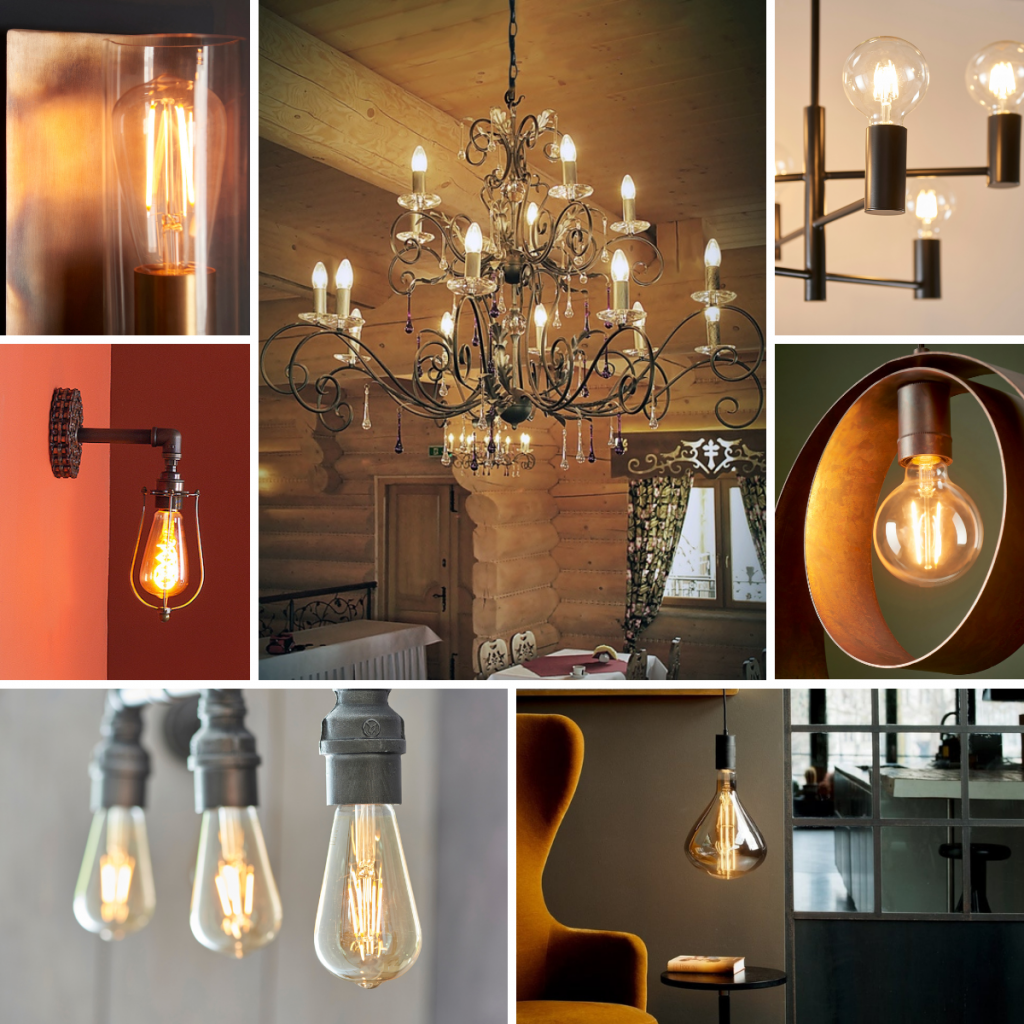 lights with exposed bulbs