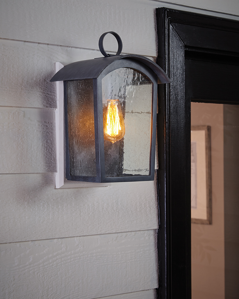 outdoor wall lantern with ripple glass