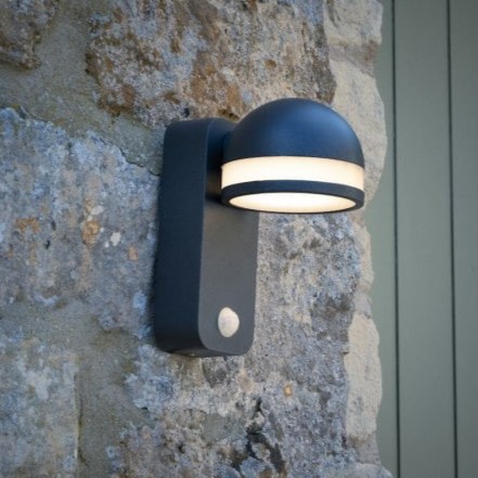 modern round outdoor wall light with motion sensor