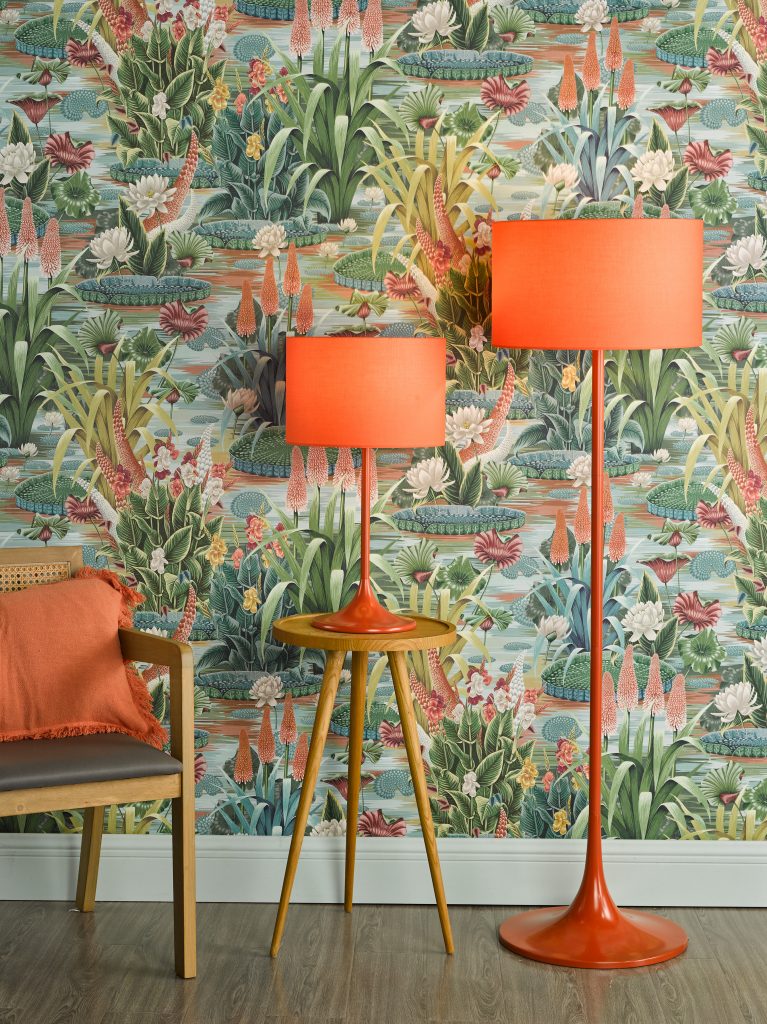 two orange lamps