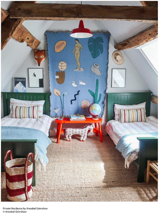 Childs bedroom with red light