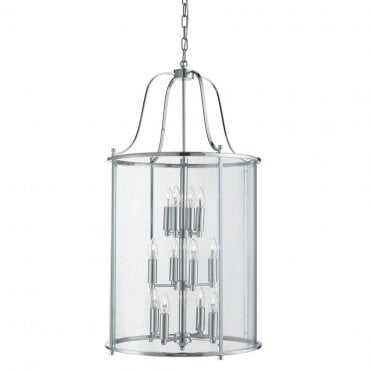 12 LIGHT VICTORIAN GLASS CHANDELIER