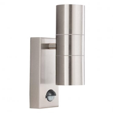 2 LIGHT STAINLESS STEEL TUBE WITH SENSOR OUTDOOR & PORCH WALL LIGHT