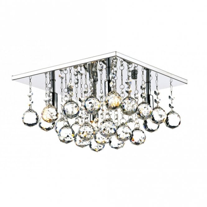 ABACUS - 4 Light Flush Ceiling Fitting Low Ceiling Light Chrome